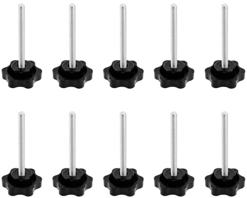 BREANIFULL 10 Stück Knopf Stern Schraube M6x60mm Stern Klemmknopf Griff Rändelschraube knopf Handhaben Klemmung Schrauben,Sterngriffmutter Sternschraube für Industrie Equipment