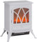 HOMCOM Chimenea Eléctrica 1000W/2000W Chimenea Decorativa con Ventana Efecto de Llama Brillo Ajustable y Protección Sobrecalentamiento para 15-30 ㎡ 45x28,5x54 cm Blanco