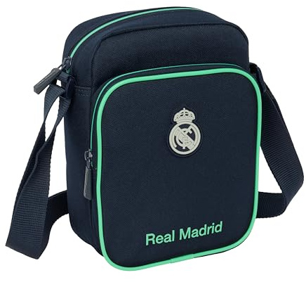 REAL MADRID 2ª EQUIPACIÓN 25/26 - Bandolera con Bolsillo Exterior, Maletín Portatodo, Bandolera, Cómoda y Versátil, Calidad y Resistencia, 16x6x22 cm