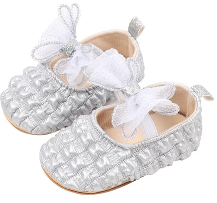 Sandalias para niñas de 0 a 12 meses, zapatos de princesa para bebés de 0 a 12 meses, zapatos de princesa Mary Jane con lazo, elegantes zapatos para aprender a caminar, zapatos de vestir de un solo