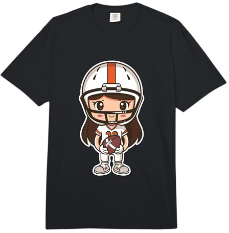 Cartone Animato della Ragazza del Football Americano Comfort Colors Adult Heavyweight T-Shirt