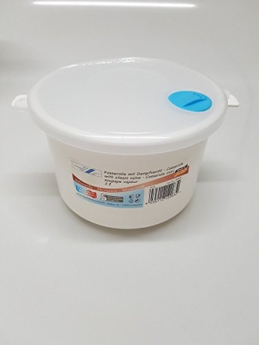 Chriluka Mikrowellenteller Kasserolle Mikrowellengeschirr m Dampfventil Deckel für Mikrowelle 2 Liter Rund Erhitzen Einfrieren
