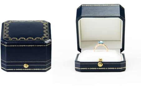 Oirlv Engagement Wedding Ring Box for Proposal Octagonal Ring Bearer Box
