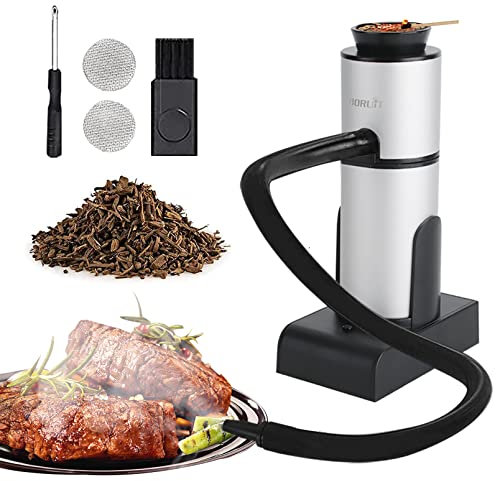 BORUIT Set de Ahumado Pipa de Humo Smoking Gun Portátil Cocina Molecular con Chips de Madera para Comida, Carnes, Quesos, Bebidas (SK 306)