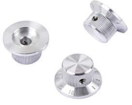 Alnicov 3-teilige Metallgitarren-Bedienknöpfe 6 mm Durchmesser Lautstärkeregler für Strat Stratocaster-E-Gitarre