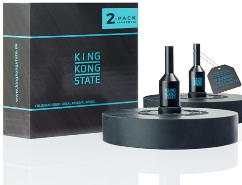 King Kong State 2 fundas de aluminio para quitar láminas y pegatinas en automóviles y motocicletas, borrador negro para taladros inalámbricos