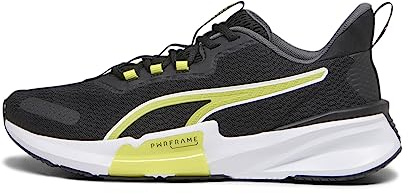 PUMA Herr Pwrframe Tr 2 fotbollsskor, Puma Black Yellow Burst Puma vit, 43 EU