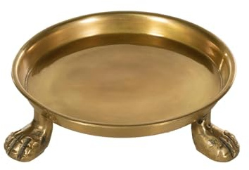 Round Clawfoot Dish — by Alice Lane Home Collection — Gold — for Home Decor, Candles, Jewelry, Perfume, Cosmetics, and Coffee Table — Size Small