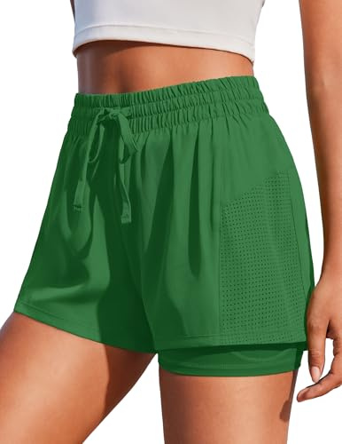 PINSPARK Womens Quick Dry Running Shorts Gym Breathable Athletic Shorts