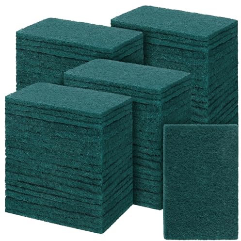 Hoolerry 200 Pcs Heavy Duty Scouring Pads Bulk for Kitchen Dish, Green