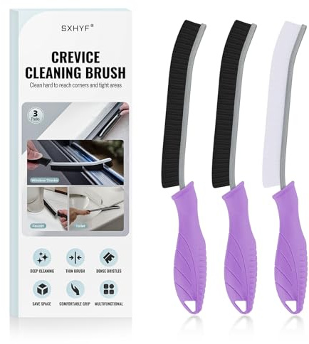 SXhyf Rifugio di pulizia - pennello per la pulizia della fessura setole dura, spazzola per pulizia di gap multifunzionale, strumenti di pulizia per uso domestico, casa, cucina, bagno (Viola)