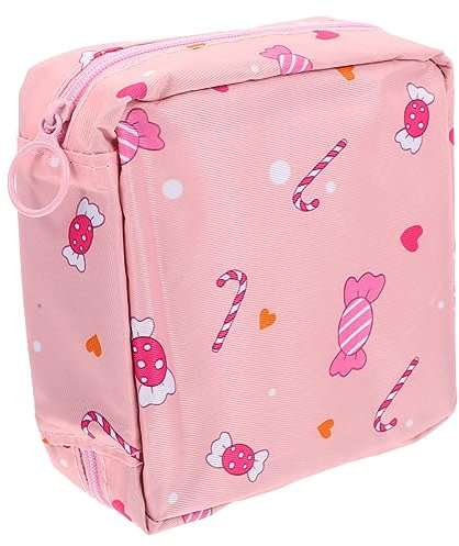 Ipetboom Portable Tampon Holder Sanitary Napkin Pouch Zipper Compact Period Bag for Daily Use