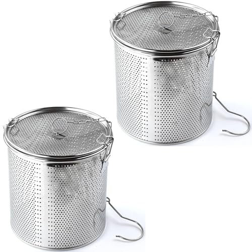 Sifter per farina, 1 sacchetto in acciaio inox per condimenti, zuppe di sugo e spezie, cestino per salamoia, separazione delle scorie, colino, strumenti di cottura, setaccio per farina (2 pezzi)