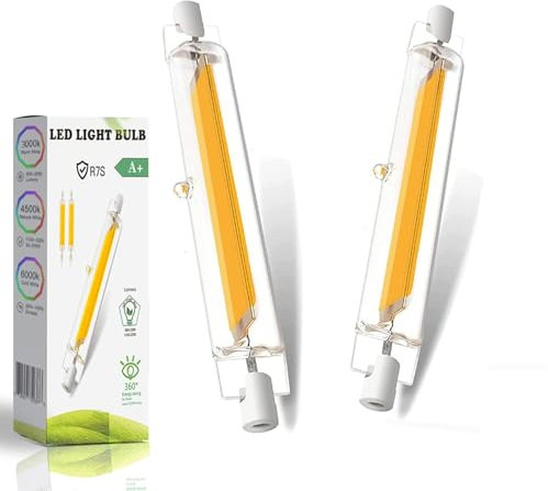 MJGFD Lampadine R7S LED 118mm Dimmerabile, Lampadina LED R7S 118mm 20W Equivalenti a 200W lampada Alogene, Bianca Calda 3000K 2000LM, Nessun Sfarfallio, Illuminazione Fascio 360°, 2er Pack