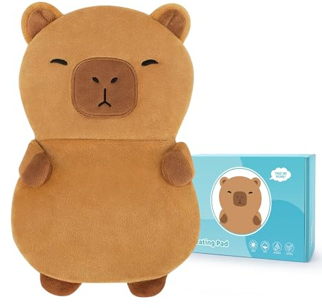 Microwave Heating Pad for Pain Relief Capybara Weighted Heating Pads Plush for Cramps Period Back Pain Relief Heated Pad for Back Pain Cuddle Stuffed Capybara Animal Plush for Unisex Neck Shoulder