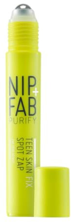Nip + Fab Teen Skin Fix Spot Zap | Anti Akne Gesichtsgel mit Salicylsäure | Zaubernuss | Wasabi-Extrakt | Beseitigung von Unreinheiten | Akne-Prävention | Porenreinigung | 15 ml