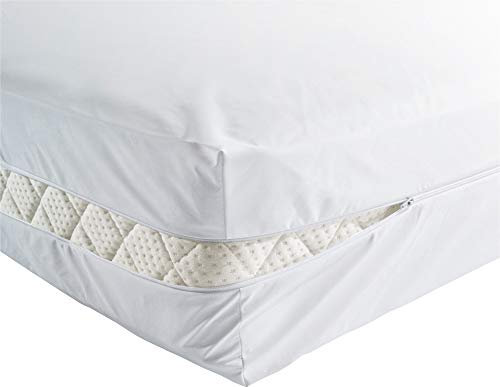 Erwin Müller Matratzen-Rundum-Bezug Dessau weiß Größe 200x200 cm - wasserdicht, kochfest, hygienisch, mit 2-seitigem Reißverschluss