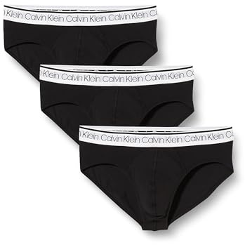 Calvin Klein Hip Brief 3pk Surge Homme ( Lot de 3), Noir (Black W/ White Wb), L [Amazon Exclusive]