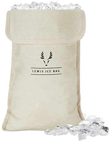Viski Bartender’s Lewis Ice Bag - Extra Large Professional Grade Canvas Ice Crushing Bag with Reinforced Seams for Chilled Cocktails - 10″ x 18″ Set of 1