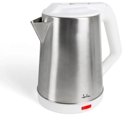 JATA JEHA1723 Bouilloire électrique 2 l 1500 W Vitesse d'ébullition maximale Corps en acier inoxydable Pichet sans fil Couvercle rabattable Indicateur de niveau d'eau
