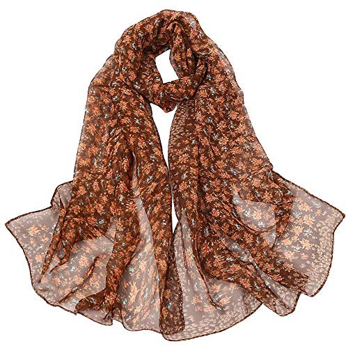 Schal Damen Herbst, Sommer Blumen Schultertuch Langes Tuch Mit Blumenmuster Schlauchschal Wärmendes Stickerei Chiffon-Schals Festlich Langes Wrap Umhang Sommer Loopschals Langer Schal Damen