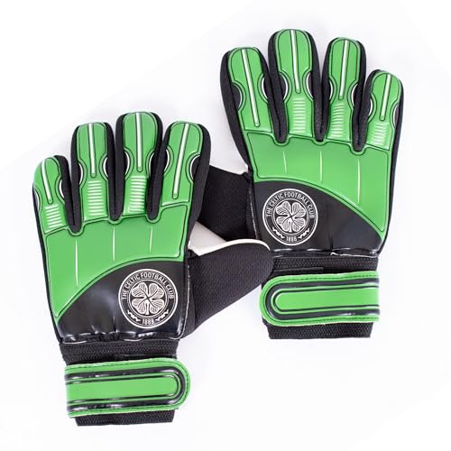 Hy-Pro Gants de gardien de but sous licence officielle Celtic F.C. - Jeunes, design delta, gardien de but avec sangle de paume solide pour haute performance, garçons et filles
