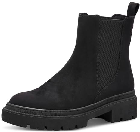 MARCO TOZZI Damen Chelsea Boots zum Schlupfen mit Plateau, Schwarz (Black), 42 EU