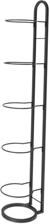 harayaa Soporte Vertical de Baloncesto, Estante de Almacenamiento de Baloncesto, Soporte de Pelota de Metal, Organizador de Equipos Deportivos, 5 Capas, Negro
