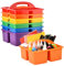 VITEVER Plastic Storage Caddy Organizer mit Griff, 6-Pack 3 Fächer, Lehrer Klassenzimmer Versorgung Caddy für Klassenzimmer Organisation,Schreibtisch, Handwerk Kunst Caddy für Kinder-Farben