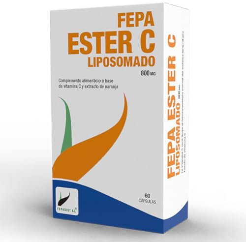 FEPA-ESTER C LIPOSOMADA | Suplemento Alimenticio Vitamina C | Potente Antioxidante | Refuerza Defensas Naturales | Combate Resfriados | 60 cápsulas | Sin Gluten y Sin Lactosa