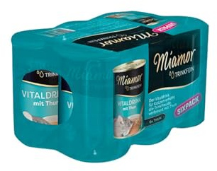 MIAMOR – näringsdryck | Läcker dryck för vuxna katter för att främja vätskeabsorption. Kompletterande foder i burken för att stödja njurfunktionen | 4 x 6 x 135 ml tonfisk