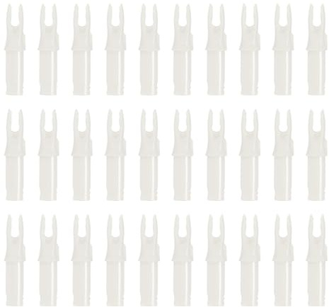 PATIKIL Archery Arrows Nocks 6.2mm, 30 Pack Plastic Insert Arrow Nock Replacement Arrow Tails for Hunting Shooting Compound Recurve Bow, White