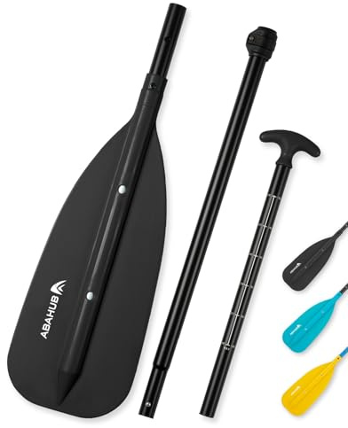 Abahub Pagaia telescopica per canoa, 130-160 cm, 3 pezzi, leggera, in alluminio, per canoa, kayak e gommoni, portatile