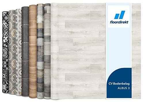 Floordirekt PVC Bodenbelag Meterware nach Maß Vinylboden, CV Linoleum für Küche & Balkon in Holzoptik, Fliesenoptik, Steinoptik - robust & pflegeleicht 200 x 300 cm | Albus 3