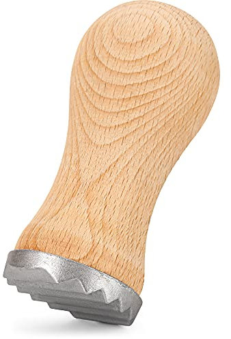 Everyjoy Attendrisseur à viande en bois avec extrémité en métal (marron, 11 cm/rond)