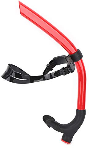 Front Snorkel, Detachable Breathing Tube for Diving Training, Men's Adult & Junior Junior Swimmers Training Equipment(Red)