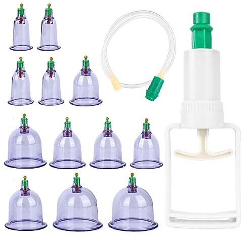 Kit De Ventosas Fisioterapia Con Bomba De Vacío, Ventosa Celulitis Faciales Y Cuerpo, Juego De Tazas para Ventosas, Ventosa Anticelulitica Cupping Set para Alivio Muscular Del Dolor De Espalda/Cuello