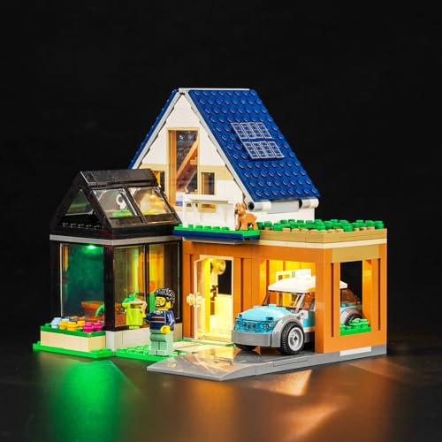 Kit di illuminazione a LED per Family House and Electric Car 60398 (No Lego), illuminazione decorativa per la città casa di famiglia con auto elettrica, giocattolo creativo