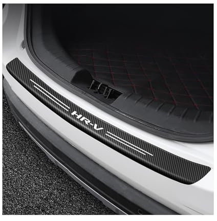 Car Carbon Fiber Rear Bumper Protector Strip for Honda HR-V HRV HR V，Auto Rear Trunk Door Sill Guard Sticker Plate Accessories