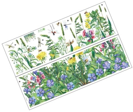 KITANDOVE 2stücke Teiliges Wandtattoo Mit Grünem Pflanzen Und Libellenmuster Für Wohnräume Selbstklebende Wanddekoration Für Kinderzimmer Und Geschäfte