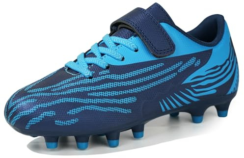 JABASIC Enfants Dur Gazon Chaussures de Football Chaussures de Football de Sport pour Les Garçons et Les Filles