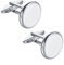 Tyqour Herren Manschettenknöpfe Weiß Klassische Manchettenknoepfe White Cufflinks for Men Bräutigam Manschettenknöpfe für Hochzeit Tanzparty Business Silber