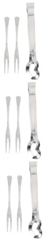 Zerodeko 3 Set Utensili Speciali Per Lumache Turner Pinze Per Hot Dog Bastoni Forchette Argenteria Cucina Delle Pinze Piatto Di Lumache Stoviglie Mini Pinze Cibo Acciaio Inossidabile Silver