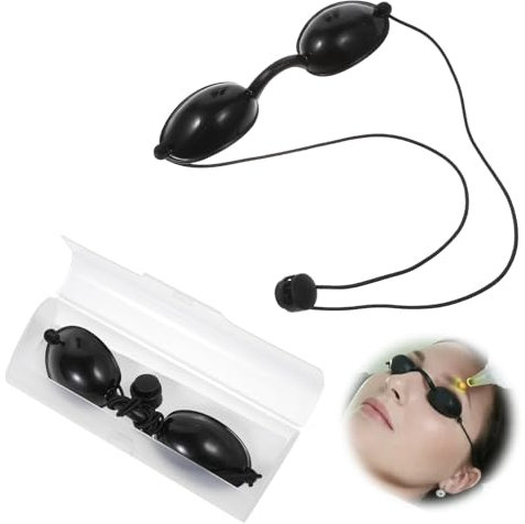 Giantree 2 Stück Solarium Brille, Infrarot-Schutzbrille für Solarium, LED Schutzbrille mit 2 Brillenetuis Augenschutz Augenschutzbrille für Schönheitsbehandlungen und Bräunungsschutz im Freien