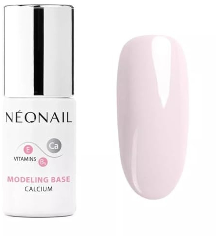 NÉONAIL Vernis Semi Permanent Base Coat 7,2 ml - Vernis Gel UV Semi Permanent - Modeling Base Calcium Basic Pink - Vernis à Ongles - Gel Polish - Gel UV - Nail Art