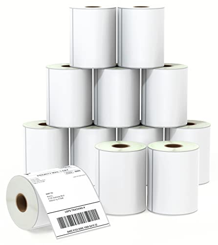 BETCKEY - 4 x 6 (102 mm x 152 mm) Shipping Labels Compatible with Zebra & Rollo Label Printer(not for dymo 4XL), Premium Adhesive & Perforated [12 Rolls, 3000 Labels]