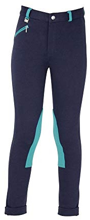 HyPERFORMANCE Childrens/Kids Belton Jodhpurs (24iin) (Navy/Teal)