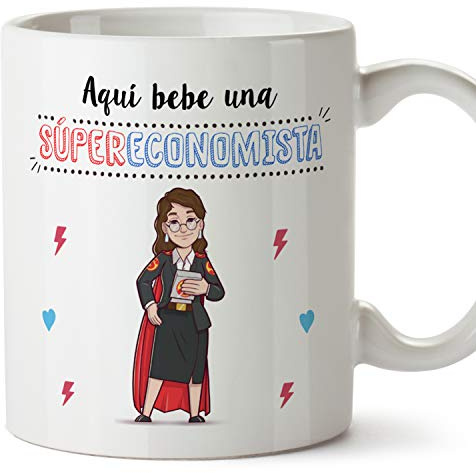 MUGFFINS Taza Economista Mujer (Superhéroes() - Regalos Originales y Divertidos de Economía