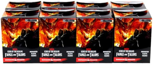 WizKids Dungeons and Dragons Icons of the Realms Fangs and Talons Booster Brick (8) Minis, DnD Miniatures
