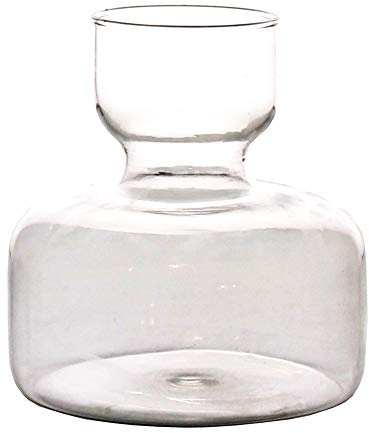 AREOhome HomArt 6215-0 Wide Bottom Bulb Vase Glass Clear 4.5 x 4.5 x 5.5 inches